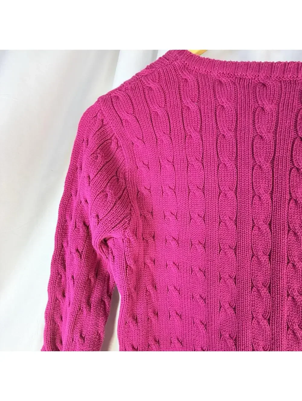 90's Ralph Lauren Sport Logo Cable Knit Sweater Jumper Women's Size XL